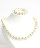 Aabacus Navratri Theme Pearls Detailed Set Of Necklace & Bracelet - Off White
