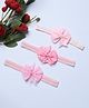 Funkrafts Set Of 3 Trendy Solid And Polka Ribbon Bow Headbands - Pink