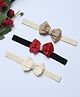 Funkrafts Set Of 3 Trendy Ribbon Bow Headbands - Multi Colour