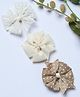 Funkrafts Set Of 3 Trendy Solid & Polka Ribbon Bow Hair Clips - Beige & Off White