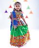 Banjara India Cotton Half Sleeves Navratri Theme Kutch Work Embroidered Lehenga Choli Set With Dupatta - Green