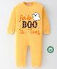 BLUSHES 100% Cotton Halloween Theme Full Sleeves Ghost & Text Printed Romper - Yellow