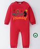 BLUSHES 100% Cotton Halloween Theme Full Sleeves Haunted House & Text Printed Romper - Red