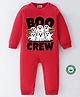 BLUSHES 100% Cotton Halloween Theme Full Sleeves  Ghost & Text Printed Romper - Red
