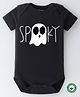 BLUSHES Halloween Theme 100% Cotton Half Sleeves Spooky Text Printed Onesie - Black