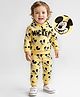 Babyhug Disney Terry Knit Full Sleeves Hooded T-Shirt & Lounge Pant Set With Mickey Mouse Graphics - Yellow