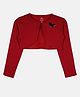 Kiddopanti Full Sleeves Heart Applique Detailed Crop Shrug - Red