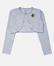 Kiddopanti Full Sleeves Star Applique Detailed Crop Shrug - Grey Melange