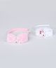 Tia Hair Accessories A Set Of 2 Fur Bow Hairband With Pearls And Kitty Face White, Baby Pink