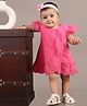 Nature Nook Kids Half Cap Sleeves Schiffli Embroidered Dress - Pink