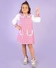 Nature Nook Kids Full Doctor Sleeves Checked Dress - Pink