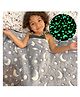 Famyo Kids Glow Blanket for Boys & Girls, 3-15 years Queen Size Blanket - Grey Moon & Star
