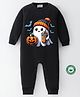 BLUSHES Halloween Theme 100% Cotton Full Sleeves Pumpkim Printed Romper - Black