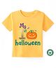 BLUSHES Halloween Theme 100% Cotton Half Sleeves My 1st HalloweenText Printed Tee - Yellow