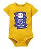 Zeezeezoo 100% Cotton Half Sleeves Daddy I Love You To The Moon & Back Text Printed Onesie - Yellow