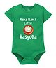 Zeezeezoo 100% Cotton Half Sleeves Nana Nanis Little Rasgulla Text  Printed Onesie - Green