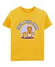 Zeezeezoo  100% Cotton Half Sleeves Papa Meri Jaan Text  Printed Tee - Yellow