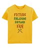 Zeezeezoo Navratri Theme 100% Cotton Half Sleeves Future Falguni Pathak Fan Text Printed Tee - Yellow