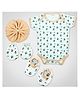1st Step Baby Gift Set Pack of 4 (Bodysuit, Wash Cloth, A Pair of Booties, A Pair of Mittens)