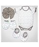 1st Step Baby Gift Set Pack of 4 (Bodysuit, Wash Cloth, A Pair of Booties, A Pair of Mittens)