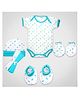 1st Step Baby Gift Set Pack of 6 (Bodysuit, 2 Wash Cloths, A Pair of Booties, A Pair of Mittens and A Hat)