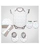 1st Step Baby Gift Set Pack of 6 (Bodysuit, 2 Wash Cloths, A Pair of Booties, A Pair of Mittens and A Hat)