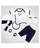 1st Step Baby Gift Set Pack of 8 (T-Shirt, Short Pant, 2 Pcs of Wash Cloths, Bonnet, Bib, A Pair of Botties and A Pair of Mittens)