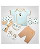 1st Step Baby Gift Set Pack of 8 (T-Shirt, Short Pant, 2 Pcs of Wash Cloths, Bonnet, Bib, A Pair of Botties and A Pair of Mittens)