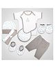 1st Step Baby Gift Set Pack of 8 (T-Shirt, Short Pant, 2 Pcs of Wash Cloths, Bonnet, Bib, A Pair of Botties and A Pair of Mittens)
