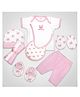 1st Step Baby Gift Set Pack of 8 (T-Shirt, Short Pant, 2 Pcs of Wash Cloths, Bonnet, Bib, A Pair of Botties and A Pair of Mittens)