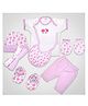 1st Step Baby Gift Set Pack of 8 (T-Shirt, Short Pant, 2 Pcs of Wash Cloths, Bonnet, Bib, A Pair of Botties and A Pair of Mittens)