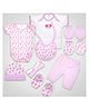 1st Step Baby Gift Set Pack of 10 (T-Shirt, Short Pant, Bodysuit, 2 Pcs of Wash Cloths, Bonnet, Bib, A Pair of Botties and 2 Pairs of Mittens)