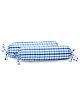The Baby Atelier 100% Organic Baby Bolster Cover Set without fillers Shaded Blue Checks - Blue
