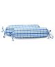 The Baby Atelier 100% Organic Baby Bolster Cover Set with fillers Shaded Blue Checks - Blue