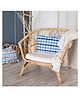 The Baby Atelier 100% Organic Baby Pillow Cover with fillers Shaded Blue Checks - Blue