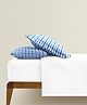 The Baby Atelier 100% Organic Junior Pillow Cover without fillers Shaded Blue Checks - Blue