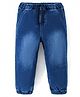 Bonfino Cotton Woven Full Length Solid Pull Up Jeans - Blue