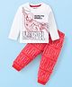 Babyhug Marvel Cotton Knit Full Sleeves Night Suit With Spider Man Graphics - Red & White