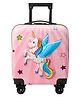 Zikku Kids Travel Trolley Bag, Hard Polycarbonate Case, Light Weight, 360 Degree Wheeling System, Suitcase for Kids - Pink Unicorn