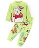 Babyhug Disney Single Jersey Knit Full Sleeves Night Suit with Winnie the Pooh Graphics - Light Green