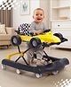 Babyhug F1 Little Racer Foldable Activity Walker with Adjustable Height|Music & Lights|Steering Wheel with Comfy Seat & Push Handle -  Yellow