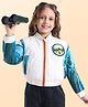 Ollington St. Woven Full Sleeves Padded Quilted Jacket With Forest Print & Patch - White