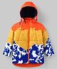 Ollington St. Full Sleeves Padded Hooded Jacket with Quilted Design & Color Block Design - Blue Red & Yellow