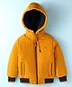 OKANE Woven Full Sleeves Solid Colour Hooded Padded Jacket - Mustard