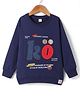 Olio Kids Lycra Knit Full  Sleeves Sweatshirt with Text Print - Navy Blue