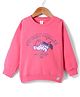 Olio Kids Fleece Knit Full  Sleeves Sweatshirt with Text Print - Dark Pink
