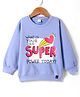 Olio Kids Fleece Knit Full  Sleeves Sweatshirt with Text Print - Light Blue