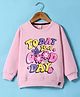 Olio Kids Fleece Knit Full  Sleeves Sweatshirt with Text Print - Pink