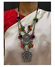Digital Dress Room  Banjara Oxidized Silver Necklace Earrings Set Pom Pom & Floral Layered Navratri Jewellery Designs