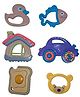 Azhari Colourful Attractive Rattles and Teether for Baby Pack of 6 Pcs Color May Vary